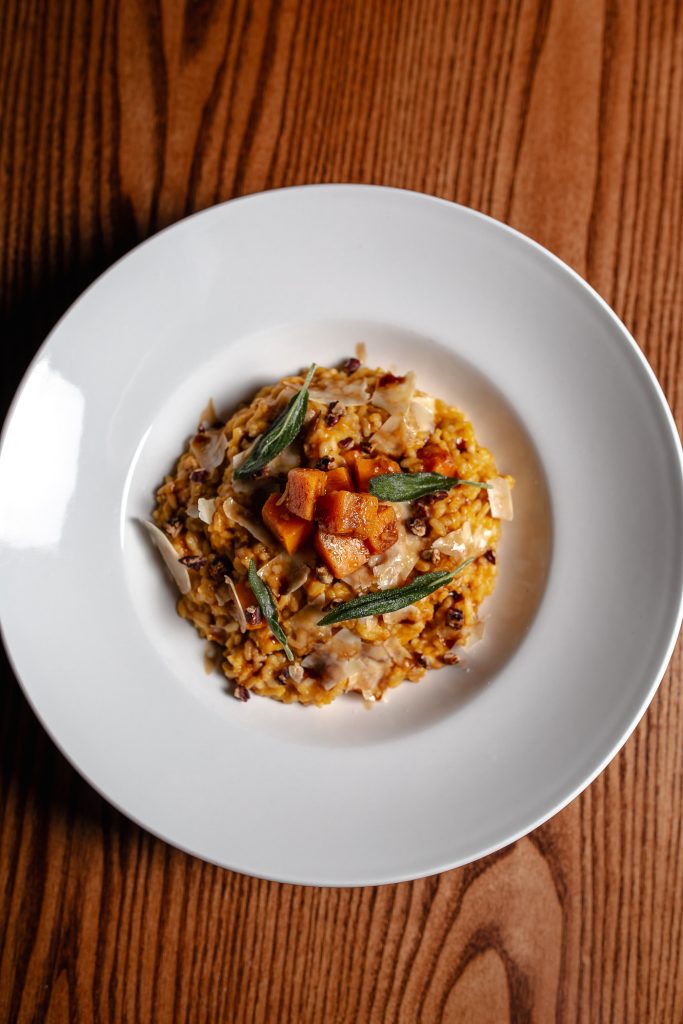 Pumpkin Risotto Pumpkin Risotto entree in a dish