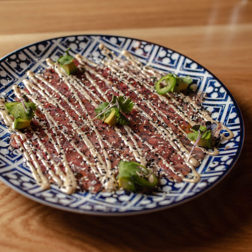 Tuna Carpaccio on a dish